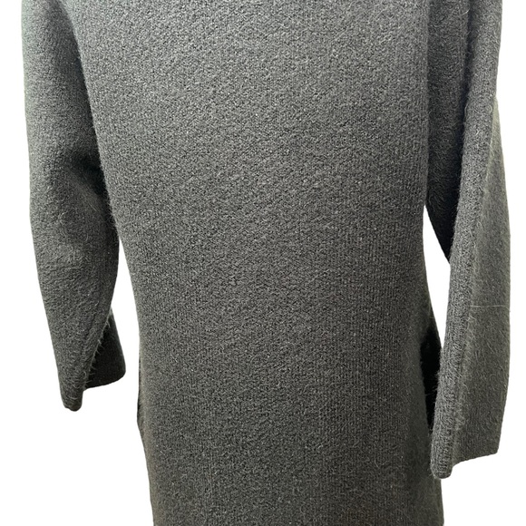 Look by M Black Long Wool-Blend Open Front Cardigan Sweater One Size - Picture 10 of 10